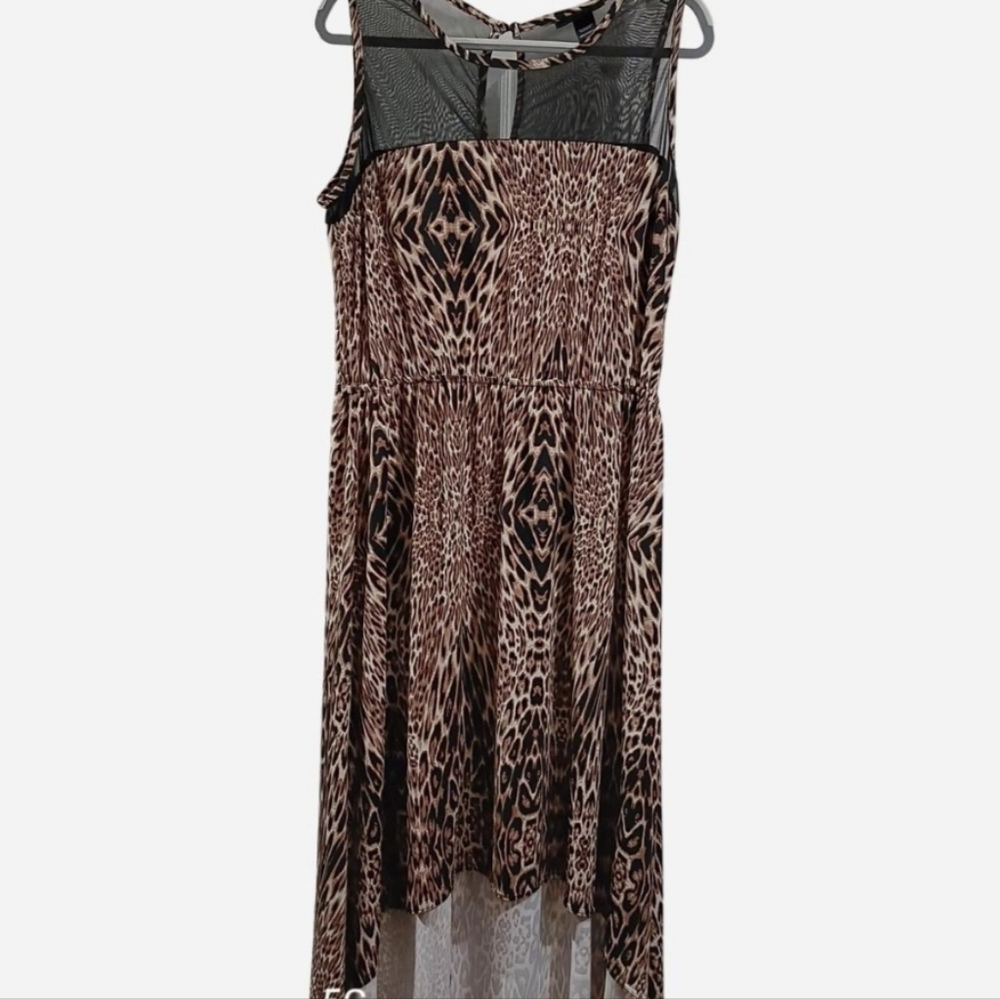 Ashley Stewart Women's Midi Leopard Animal Print Dress Size 18/20 Sleeveless